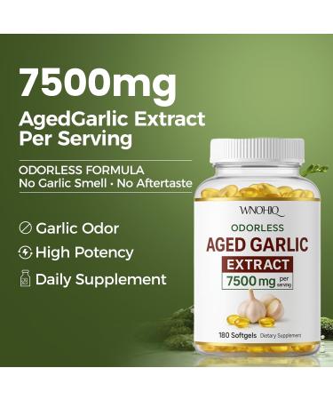 RTQSU Aged Garlic Extract - 7500mg Odorless | Garlic Supplements 360 Softgels | Odorless Aged Garlic Capseles for Supports Immune Health | Organic Non-GMO Gluten-Free (2) - Buy Online on GoSupps.com