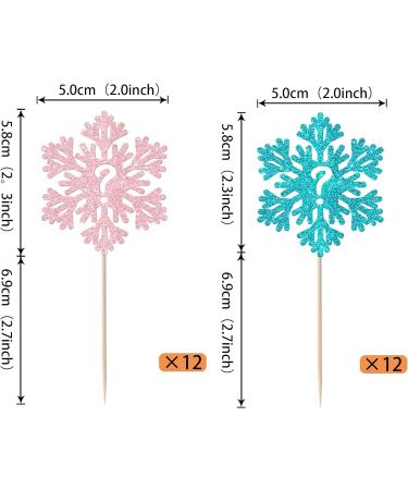 24 Pack Snowflake Gender Reveal Cupcake Toppers Pink Blue Winter Snowflake Cupcake Picks for Baby Shower Winter Wonderland Snowflake Theme Birthday Gender Reveal Party Cake Decorations Supplies 14 - Buy Online on GoSupps.com
