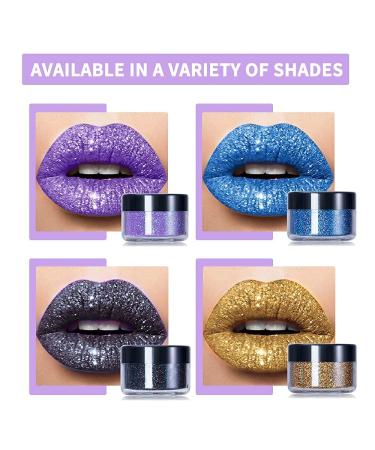 Ibcccndc Glitter Lip Kit - Long Lasting Metallic Gloss Lipstick Set with Lip Primer and Brush | Waterproof & Cruelty Free - 4 Colors Glitter Powder for Lips Art - Buy Online on GoSupps.com