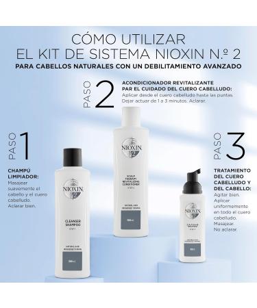 Nioxin System 2 Hair Treatment Kit | Scalp Therapy & Thickening Shampoo | 300ml Pack | For Natural Hair with Progressed Thinning - Buy Online on GoSupps.com