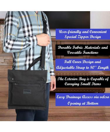 Urine Drainage Bag Holder with Zipper Sleeve & Adjustable Strap - Black | Secure & Comfortable Support - Buy Online on GoSupps.com