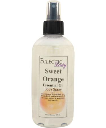 Sweet Orange Essential Oil Body Spray 8 ounces Body Mist for Women with Clean Light & Gentle Fragrance Long Lasting Perfume with Comforting Scent for Men & Women Cologne with Soft Subtle Aroma Regular Strength 8 Fluid Ounces