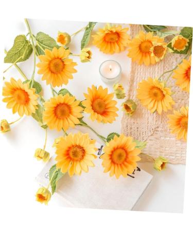 DECHOUS Simulated Sunflower Faux Sunflower Arrangement Sunflower Decor Realistic Sunflower Artifical Flower Arrangement Delicate Sunflower Bouquets Silk Flower Single Flower Yellow Flower - Buy Online on GoSupps.com