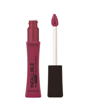 L'Or al Paris Infallible Pro Matte Liquid Lipstick  Long-Lasting Intense Matte Color  Up to 16HR Wear  highly pigmented  full coverage liquid lipstick  Midnight Mauve  0.21 fl. oz. Midnight Mauve 0.21 Fl Oz (Pack of 1)