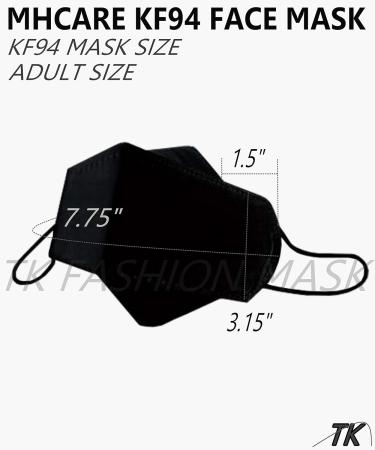 Buy 20 Pack Black KF-94 Disposable Face Masks - Made in Korea Adjustable Strap 3D Design Unisex | International Shipping Available - Buy Online on GoSupps.com