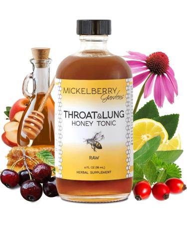 Mickelberry Gardens Throat & Lung Honey Tonic: Wellness Syrup Natural Sore Throat Relief Immune Support & Cough Suppressant for Adults & Kids (4 oz) 4 Fl Oz (Pack of 1)