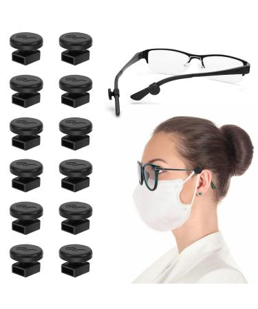 MEETI 6 Pairs Adjustable Eyeglass Hooks for Mask Holders to Protect Ears, Comfort Silicone Ear Saver for Masks Glasses, Relieve Pressure & Mask Ear Pain Strap Extenders, Black - Buy Online on GoSupps.com