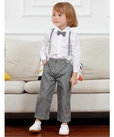 Mint Green Baby Boy 4pcs Gentleman Wedding Suit Set 3-4 Years Dark Grey - Buy Online on GoSupps.com