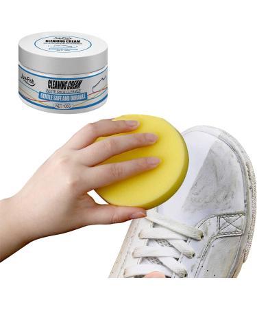 White Shoe Cleaning Cream - 100g White Trainer Cleaner - Shoe Whitener For Trainers - Shoes Whitening Cream With Sponge - Household White Shoe Cleaner Tools For Canvas Sports Shoes 1 set - Buy Online on GoSupps.com