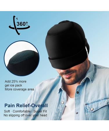 ZELIER Migraine Relief Cap - Double Layered Head Gel Ice Hat for Natural Cold Therapy - Odorless & Form Fitting - One Size Fits All (Black) - Buy Online on GoSupps.com