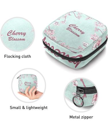 Cherry Blossom Menstrual Cup & Pad Storage Bag - Mint Green, Portable Period Pouch for Women & Teens - Multi-colored - Buy Online on GoSupps.com