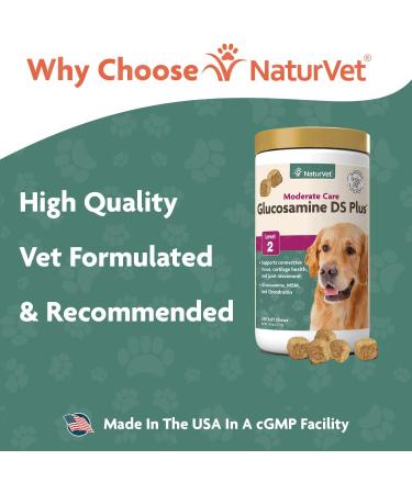 NaturVet Glucosamine DS Plus Moderate Care - 240 Soft Chews for Joint Health (1 lb 4 oz) | Best Pet Supplement - Buy Online on GoSupps.com