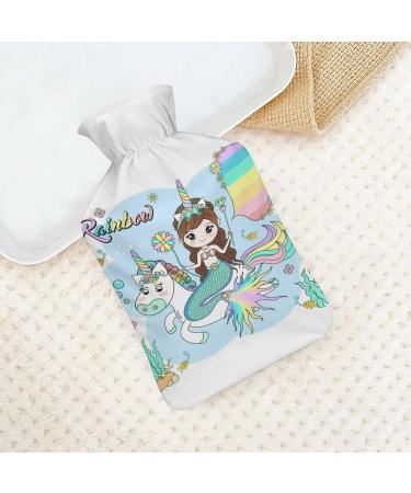 Mermaid Unicorn Hot Water Bottle with Plush Cover | Bed Warmer for Adults & Children | 26.5x15.3cm - Shop Now! - Buy Online on GoSupps.com
