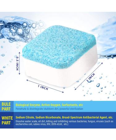 HIWILL Washing Machine Cleaner Tablets - 32 Deep Cleaning Effervescent Tabs | Triple Decontamination & Natural Formula | For All Machines Including HE | Eliminate Stinky Grimy Washer - Buy Online on GoSupps.com