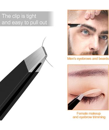 Sularpek 4-Piece Professional Stainless Steel Eyebrow Tweezers Set with Leather Case - Ideal for Ingrown Hair, Eyebrow Plucking, and Facial Hair Removal - Women & Men - Buy Online on GoSupps.com