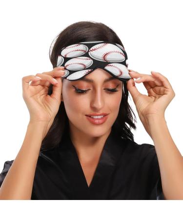 WELLDAY Black Baseball Sleep Mask | Soft & Comfortable Eye Shade Cover for Men and Women | Adjustable Strap for Better Sleep Quality - Buy Online on GoSupps.com
