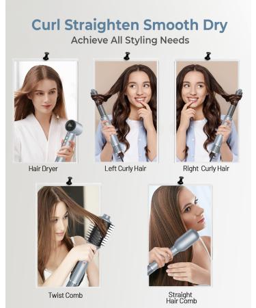 ZCVTBYE 5-in-1 Hair Styling System: High-Speed Blow Dryer Straightening Comb Curling Wand & More - International Shipping Available - Buy Online on GoSupps.com