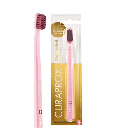Curaprox CS 12460 Velvet Toothbrush - Ultra Soft manual toothbrush for adults with 12460 Super Soft CUREN bristles - Pink-Fuchsia Red - Buy Online on GoSupps.com