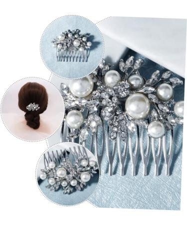 FRCOLOR 1pc Hair Comb Rhinestone Headpiece Women Hairpin Comb Wedding Headpiece for Bride Rhinestone Flower Comb Hair for Women Prom Tiara Bridal Headdress Pearl Light Luxury Alloy Girl - Buy Online on GoSupps.com