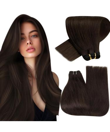 Hetto brown real hair treat extensions remy treat real hair extensions of course real hair extensions to sew # 2 darkest brown 55 cm 100g 55cm 3-1 # 2 darkest brown - Buy Online on GoSupps.com
