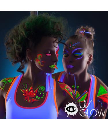 UV Glow Blacklight Face and Body Paint 0.34oz - Set of 7 Neon Fluorescent Tubes - Buy Online on GoSupps.com