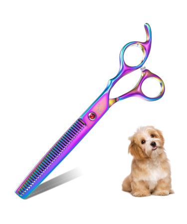 DRGSKL Professional Effilier scissors Dine Dashes Blender Grooming Scissors for medium and large pets of Japanese stainless steel 440c rainbow rainbow-thinning