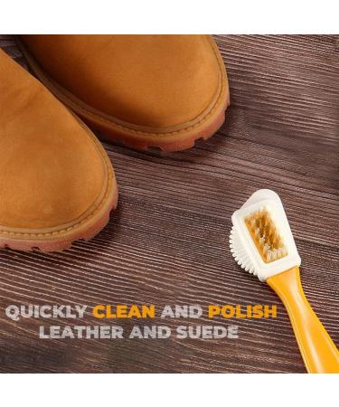 3pk Wooden Handle Shoe Brush Set for Suede & Nubuck Shoes - Double Sided Applicator & Buffing Brushes - Shoe Shine and Polish for Boots - Buy Online on GoSupps.com