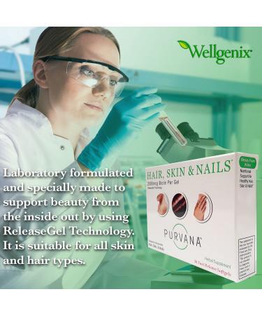 Wellgenix Purvana Biotin Softgels - Double Strength 2500mcg for Hair, Skin & Nails - 30 Count (2 Pack) - Buy Online on GoSupps.com
