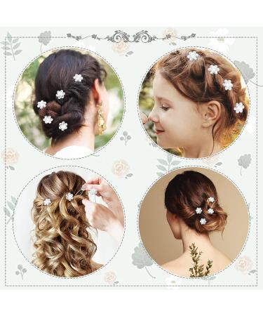 ACO-UINT 20Pcs Flower Hair Pins - Bridal Pearl Hair Accessories for Women, Wedding & Bridal Party Hairpiece - Buy Online on GoSupps.com