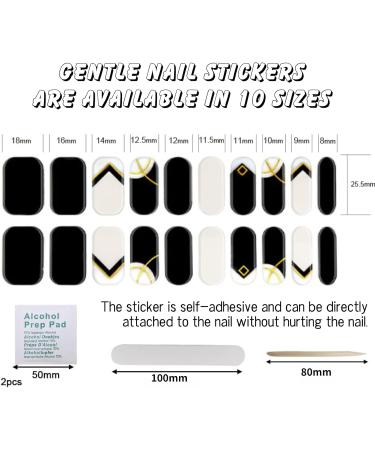 20Pcs Semi Cured Gel Nail Strips Black Self Adhesive Gel Nail Stickers Nail Wraps Gel Nail Strips Full Wraps Nail Art Stickers Gift with Nail File & Stick-UV/LED Lamp Required - Buy Online on GoSupps.com