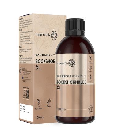 Pure Bockshorn clover oil 100ml - for skin hair beard chest & buttocks - cold -pressed Bockshorn clover oil with vitamin E - vegan & natural - body oil made of Bockshorne seeds - Fenugreek Oil - MaxMedix