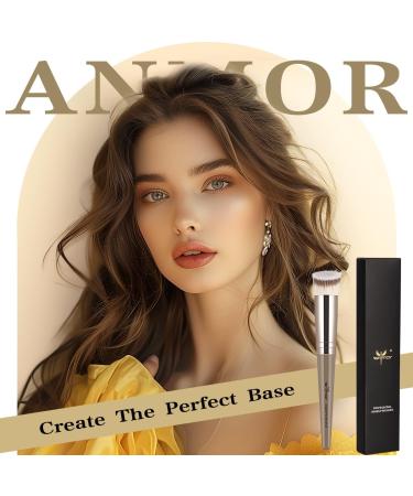 Anmor Angled Kabuki Brush Professional Angled Foundation Makeup Brush Perfect for liquid Cream and powder Face Makeup Luxurious Soft Synthetic Fibers - Buy Online on GoSupps.com