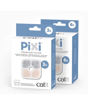 Catit PIXI Cat Drinking Fountain Filter 3-Pack - Triple Action Water Replacement Filter - Buy Online on GoSupps.com