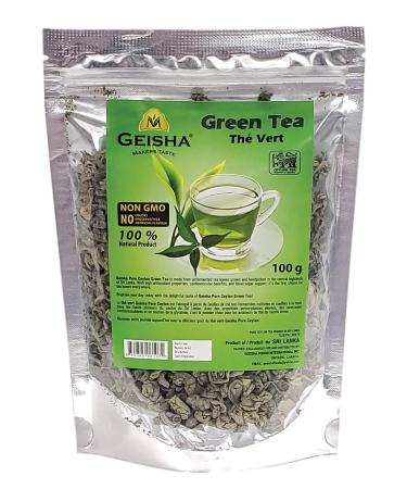 GEISHA Green Tea | Loose Leaf | Gunpowder | Resealable Bag | Ceylon Tea | Non GMO