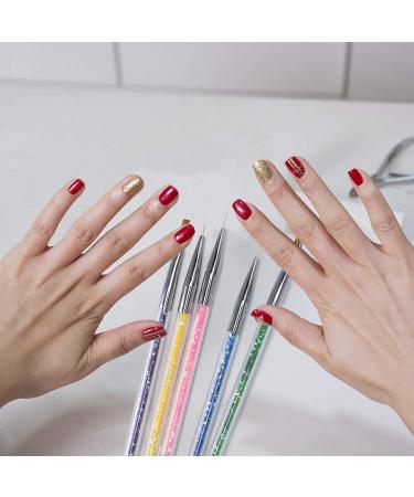 Nacaikj 7pcs Nail Art Brush Set - Dotting Tools & Liner Brushes for UV Gel & Acrylic Manicures | Perfect Nail Accessories for Creative Nail Design - Buy Online on GoSupps.com