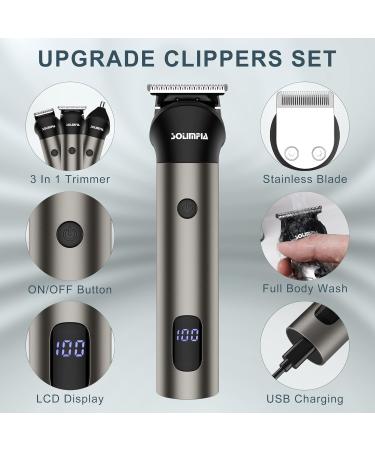 SOLIMPIA Hair Clipper&Trimmer Professional Barber Home Grooming Kit Rechargeable Electric Beard Body Hair Trimmer Cordless Hair Clipper for Men Kid - Buy Online on GoSupps.com