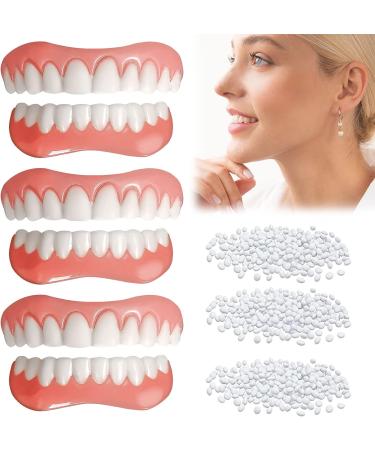 6 PCS Fake Teeth Veneers for Temporary Tooth Repair - Upper and Lower Jaw - Dental Veneers for Men and Women - Bright White Smile - W04 - Buy Online on GoSupps.com