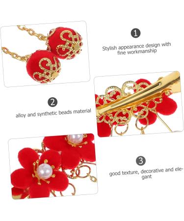 FRCOLOR 1 Pair Tassel Antique Style Hair Clip Bow Hair Clips Chinese Tassel Hair Clip Ancient Style Hair Pin Girls Barrettes for Hair Girl Hair Walk Japanese-style Girl Child Red Fabric - Buy Online on GoSupps.com