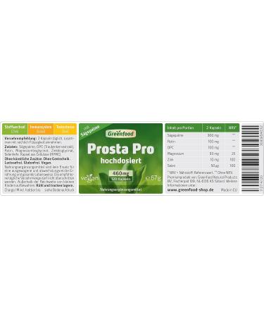 Prosta Pro 460 mg High-Dose - 120 Vegan Capsules with Saw Palmetto OPC Rutin Zinc & Selenium - No Artificial Additives Non-GMO - Buy Online on GoSupps.com
