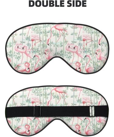 Floral Flamingo Eye Mask - Adjustable Soft Imitation Silk Night Blindfold | International Shipping - Buy Online on GoSupps.com