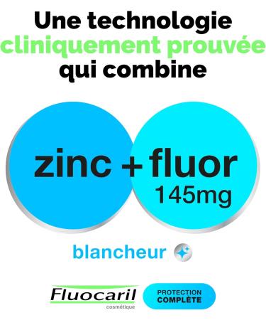 FLUOCARIL - Dentifrice Anti-Caries Protection Compl te Blancheur 145mg - Ar me/Go t Menthe - Email renforc et dents fortes - Aide pr venir les caries Haleine fra che Blancheur (lot de 2x 75ml) - Buy Online on GoSupps.com