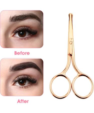 WLLHYF 3 Packs Nose Hair Scissors Rounded Tip Eyebrow Mustache Ear Hair Grooming Trimming Stainless Steel Professional Small Beard Nail Cuticle Eyelashes Beauty Scissors for Men Women Black/Silver/Rosegold - Buy Online on GoSupps.com