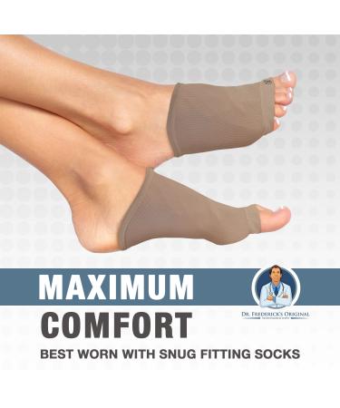 Dr. Frederick's Original Arch Support Sleeve Set - 2 Soft Gel Sleeves for Flat Foot & Plantar Fasciitis Pain Relief - Women's 6-10, Men's 4.5-8 - Buy Online on GoSupps.com