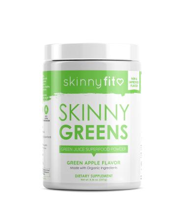 SkinnyFit Skinny Greens, Green Juice Superfood Powder, Green Apple Flavor, Support Weight Loss, Natural Energy & Focus, Reduce Bloating, Helps Reduce Inflammation, Spirulina, Chlorella, 30 Servings