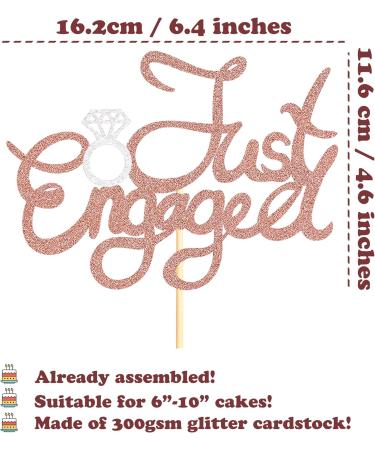 Sotpot 1 Pack Just Engaged Cake Topper Rose Gold Glitter We're Engaged Cake Pick Engagement Party Decorations Bridal Engagement Wedding Cupcake Decoration Party Supplies - Buy Online on GoSupps.com