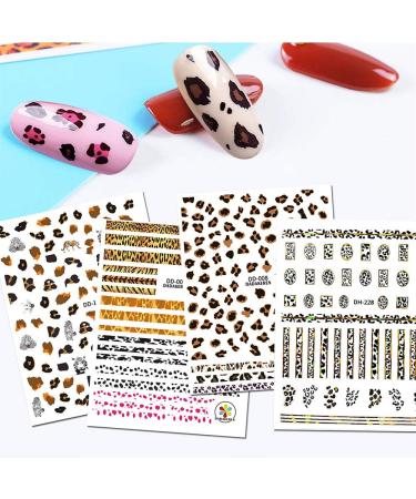 Leopard Print Nail Art Decals Stickers EBANKU Leopard Print Design Nail Sticker Self-Adhesive Nail Sticker Supplies for Women Girls Nails Decor - Buy Online on GoSupps.com