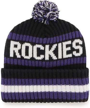 Colorado Rockies Bering Cuff Knit Stretch Beanie - Black Team Color Logo | Men's & Women's - Buy Online on GoSupps.com
