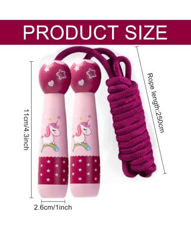 Buy Unicorn Jump Rope for Kids - Adjustable Cotton Rope with Cartoon Wooden Handle - Perfect for Sports Training & Fun! - Buy Online on GoSupps.com