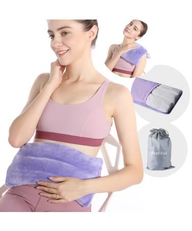 SuzziPad Microwave Heating Pad, 8 x 14" Multipurpose Heating Pad for Neck, Shoulder, Back, Knee, Cramps, Joint Pain and Muscle Ache, Moist Heat Pack for Pain Relief, Heat Compress Wrap (Purple)