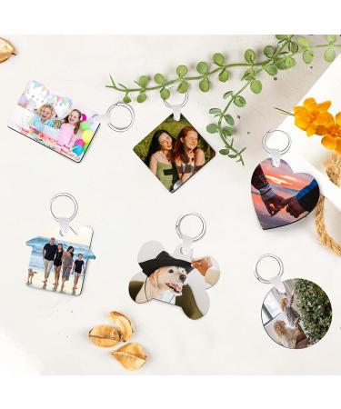 90Pcs Sublimation Keychain Blanks Bulk - DIY MDF Keychains with Rings for Heat Transfer - Double-Sided Printed - 6 Shapes Ornament Blanks - Buy Online on GoSupps.com